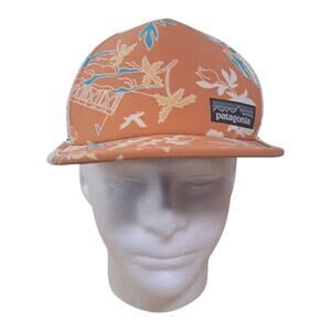Patagonia Duckbill Trucker Hat Peach Floral Mesh Adjustable Reflective Logo Hat